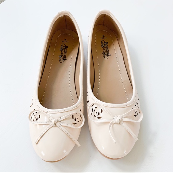 Rosegirl Beige Flats F11536 - Picture 4 of 8